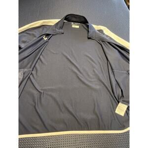 Men's Under Armour Zipper Navy/White Polyester Jacket; Size XXL